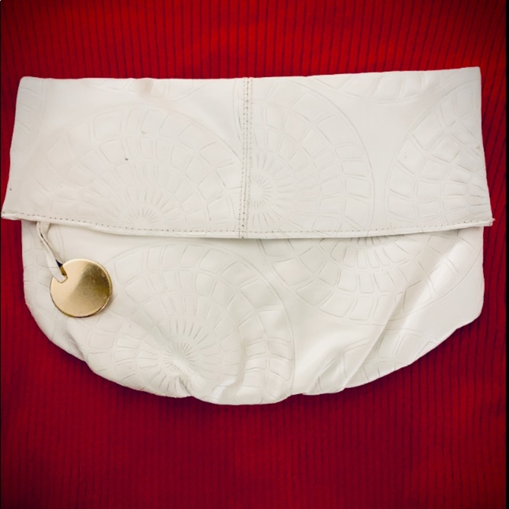 white vintage clutch